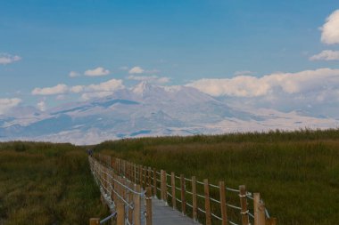güzel manzara ve sultanmarshes (kuş cenneti) yanındaki erciyes Dağı, kayseri