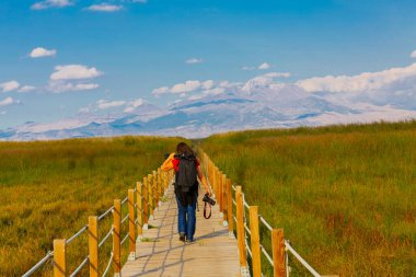 güzel manzara ve sultanmarshes (kuş cenneti) yanındaki erciyes Dağı, kayseri