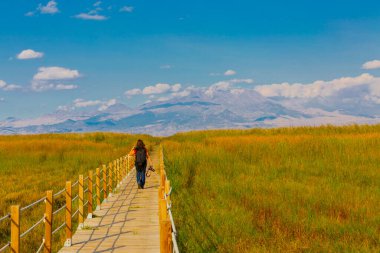 güzel manzara ve sultanmarshes (kuş cenneti) yanındaki erciyes Dağı, kayseri