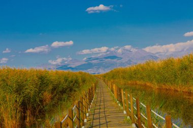 güzel manzara ve sultanmarshes (kuş cenneti) yanındaki erciyes Dağı, kayseri