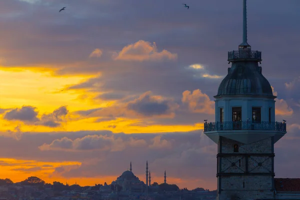 Torre Della Vergine Faro Storico Più Bello Istanbul Stata Fotografata — Foto Stock