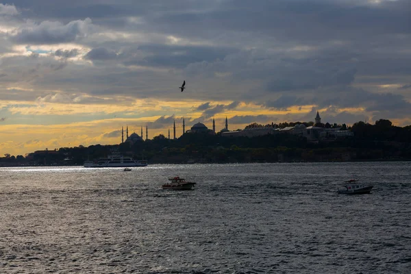 Mesquita Azul Hagia Sophia Palácio Topkapi Lugares Populares Istambul — Fotografia de Stock