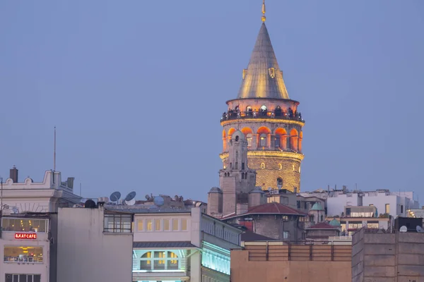 Galatatatornet Galatabron Karakoydistriktet Och Golden Horn Morgonen Istanbul Turkiet — Stockfoto