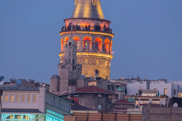 Galata Tower Galata Bridge Karakoy District Golden Horn Morning Istanbul — Stock Photo, Image
