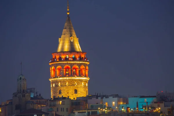 Galatatatornet Galatabron Karakoydistriktet Och Golden Horn Morgonen Istanbul Turkiet — Stockfoto