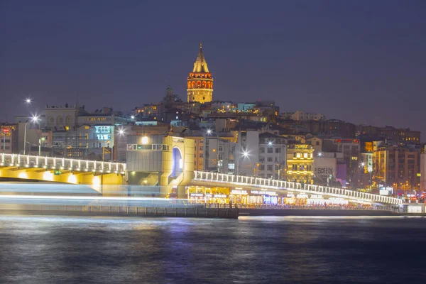 Галата Тауэр Галатский Мост Каракойский Район Золотой Рог Утром Istanbul — стоковое фото