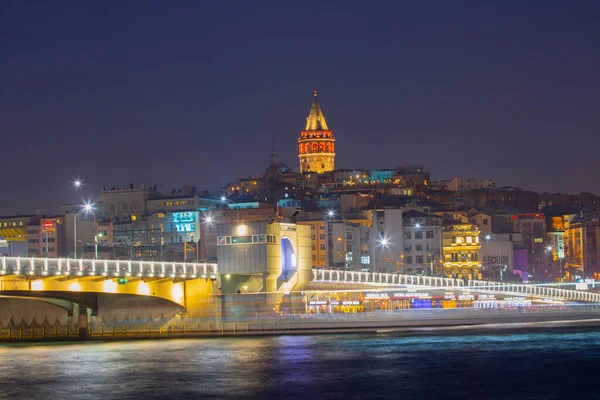 Галата Тауэр Галатский Мост Каракойский Район Золотой Рог Утром Istanbul — стоковое фото