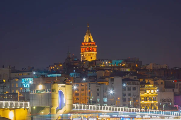 Galata Kulesi, Galata Köprüsü, Karaköy ilçesi ve Golden Horn, İstanbul - Türkiye
