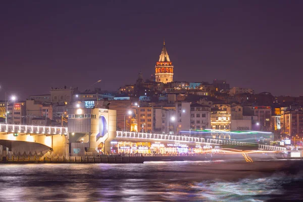 Tour Galata Pont Galata District Karakoy Corne Matin Istanbul Turquie — Photo