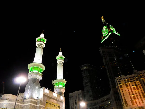 Kaaba Holy Place Muslims Zamzam Tower Minarets — Fotografia de Stock