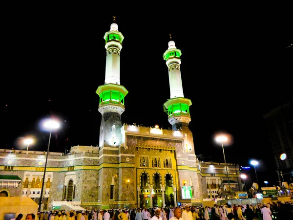 Kaaba Holy Place Muslims Zamzam Tower Minarets — стокове фото