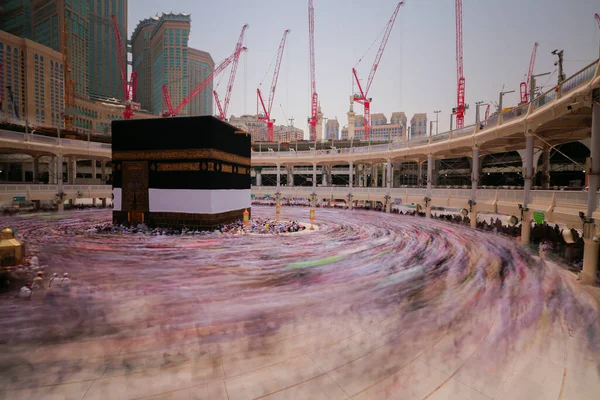 Mecca Saudi Arabia Muslim People Praying Together Holy Place — стокове фото