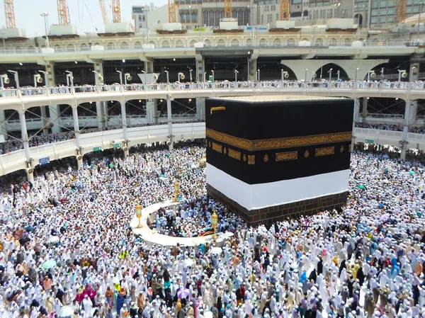Mecca Saudi Arabia Muslim People Praying Together Holy Place — Stok fotoğraf