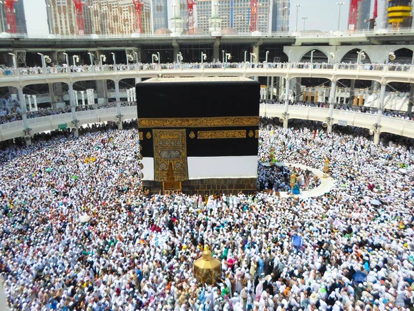 Mecca Saudi Arabia Muslim People Praying Together Holy Place — Fotografia de Stock
