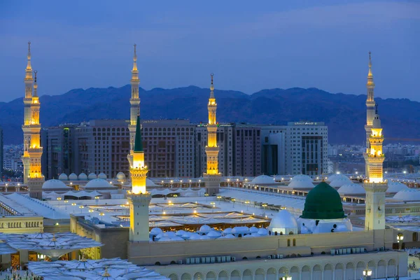 Prophet Mohammed Mosque Masjid Nabawi Umra Hajj Journey Muslim Holy — ストック写真
