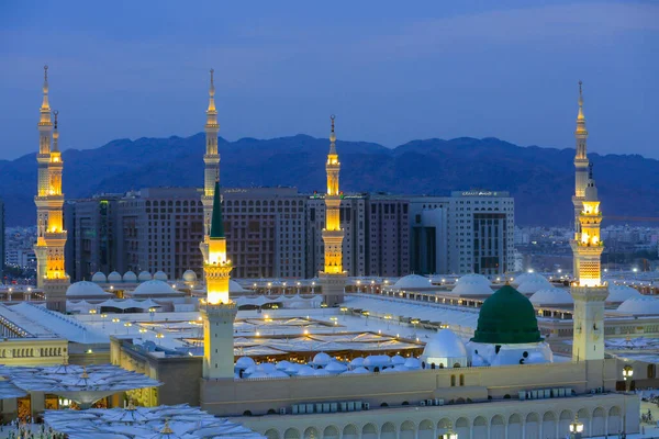 Prophet Mohammed Mosque Masjid Nabawi Umra Hajj Journey Muslim Holy — Stok fotoğraf