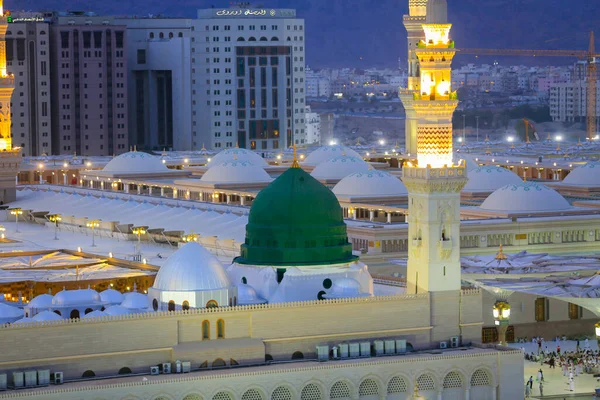 Prorok Mohammed Meczet Masjid Nabawi Umra Hajj Podróż Świętych Ziemiach — Zdjęcie stockowe