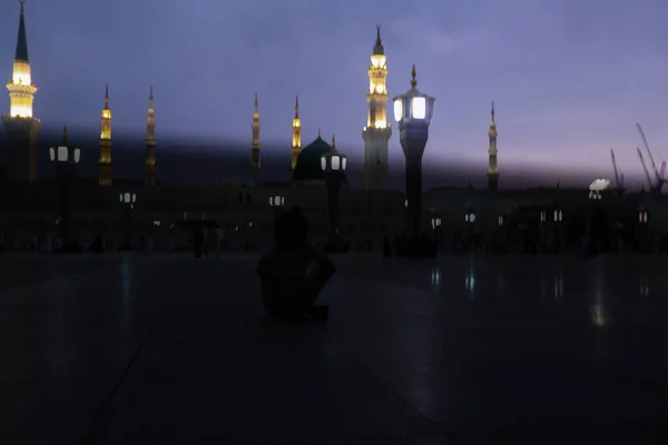 Peygamber Muhammed Camii Mescid Nabawi Umra Hac Müslümanların Kutsal Topraklarına — Stok fotoğraf