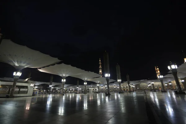 Atmospere Masjid Nabawi Haram Mosque Established Islamic Prophet Muhammad Situated — Stock Photo, Image