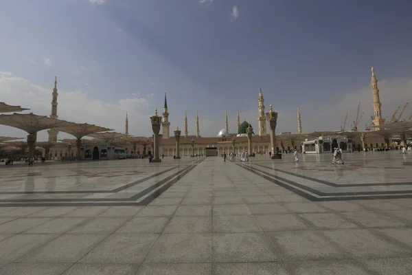 Atmospere Masjid Nabawi Haram Mosque Established Islamic Prophet Muhammad Situated — Stock Photo, Image