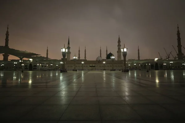 Masjid Nabawi Madinah Munawwarah Królestwo Arabii Saudyjskiej Zdjęcia Nocy Nabawi — Zdjęcie stockowe