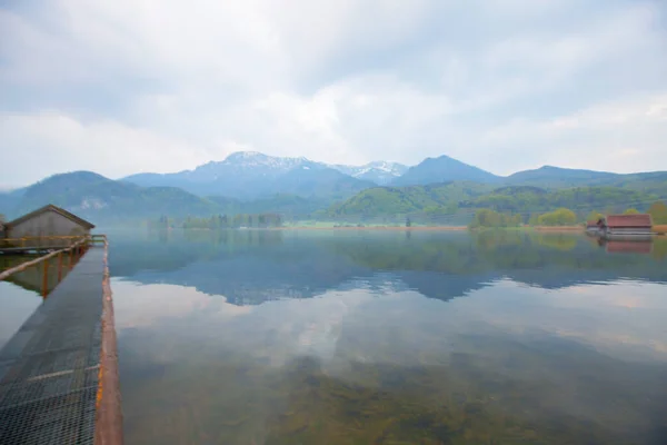 Beautiful Kochelsee Kochel Lake Bavaria Autumn Colors Bavarian Alps Sunset — Zdjęcie stockowe