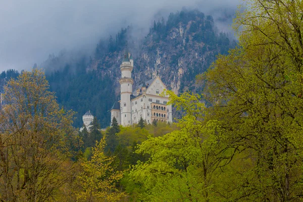 Bela Vista Mundialmente Famoso Castelo Neuschwanstein Palácio Renascentista Românico Século — Fotografia de Stock