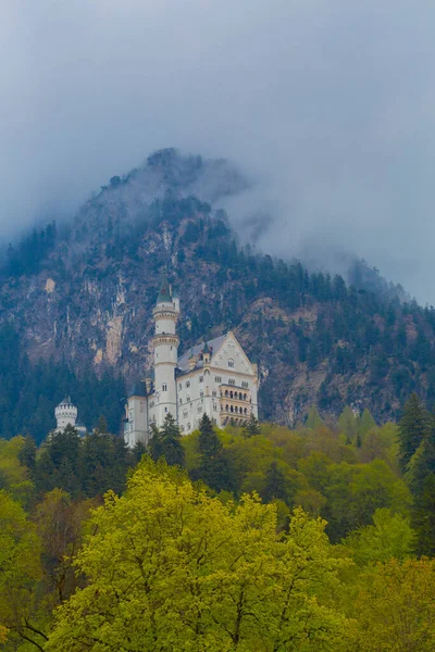 Bela Vista Mundialmente Famoso Castelo Neuschwanstein Palácio Renascentista Românico Século — Fotografia de Stock