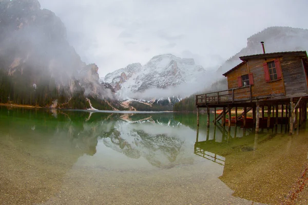 Het Prachtige Braienmeer Dolomieten Alpen Italië — Stockfoto
