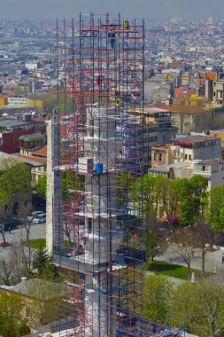 Havadan Ayasofya ve Sultanahmet Meydanı ve güzel lale çiçekleri