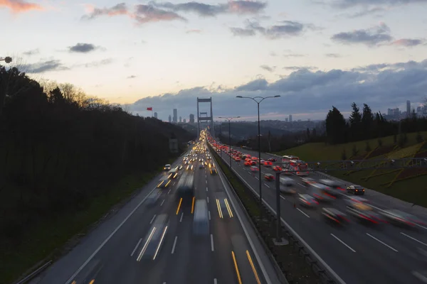 Krásná Istanbulská Krajina Istanbulským Mostem Bosphorus — Stock fotografie