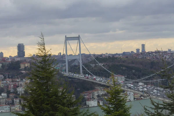 Tráfico Urbano Puente Del Bósforo — Foto de Stock