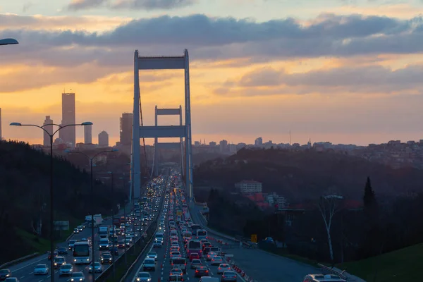 City Traffic Bosphorus Bridge — Stock Photo, Image