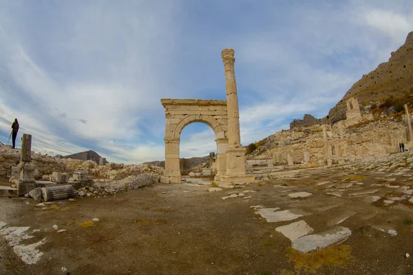 Antoninler Fountain Una Fuente Histórica Situada Antigua Ciudad Sagalassos Distrito — Foto de Stock