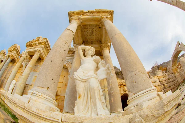 Antoninler Fontána Historická Fontána Nachází Starobylém Městě Sagalassos Okrese Alasun — Stock fotografie