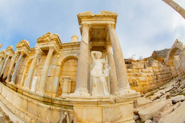 Antoninler Fontána Historická Fontána Nachází Starobylém Městě Sagalassos Okrese Alasun — Stock fotografie