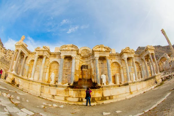 Fonte Antoninler Uma Fonte Histórica Localizada Antiga Cidade Sagalassos Distrito — Fotografia de Stock