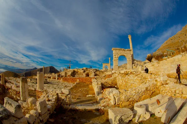 Antoninler Fountain Una Fuente Histórica Situada Antigua Ciudad Sagalassos Distrito —  Fotos de Stock