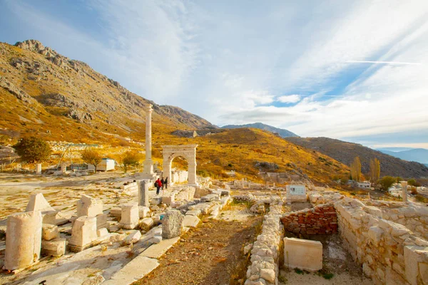 Antoninler Fountain Una Fuente Histórica Situada Antigua Ciudad Sagalassos Distrito — Foto de Stock