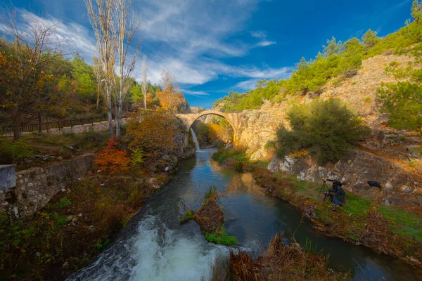 Turcja Clandras Cilandiras Bridge Karahall Turcja Długa Ekspozycja Selektywne Zdjęcie — Zdjęcie stockowe