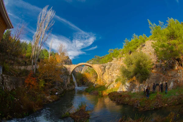 Puente Clandras Cascada Clandras Puente Histórico Del Período Frigio Distrito —  Fotos de Stock