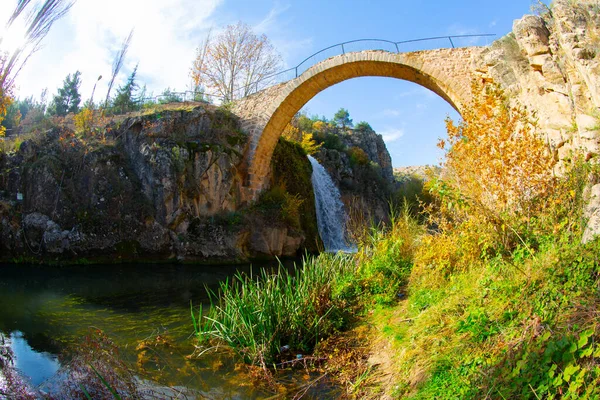 Puente Clandras Cascada Clandras Puente Histórico Del Período Frigio Distrito —  Fotos de Stock