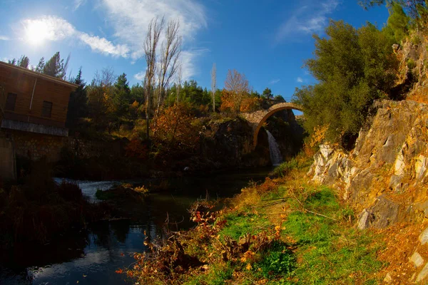 Clandrasův Most Clandrasův Vodopád Historický Most Období Phrygian Okrese Karahall — Stock fotografie