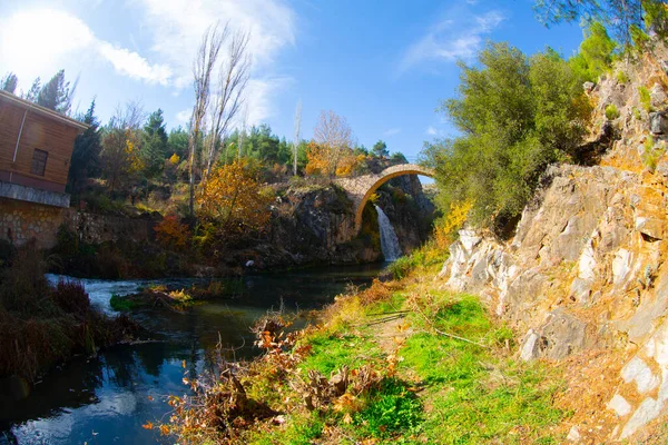 Puente Clandras Cascada Clandras Puente Histórico Del Período Frigio Distrito —  Fotos de Stock