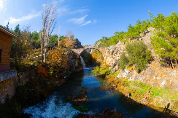 Clandras Bridge Och Clandras Waterfall Historisk Bro Från Den Frygiska — Stockfoto