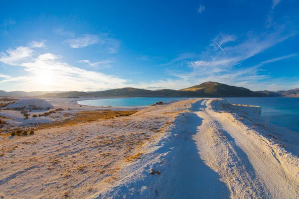 Salda Lake Lago Cratera Azul Turquesa Cratera Jezero Marte Lago — Fotografia de Stock