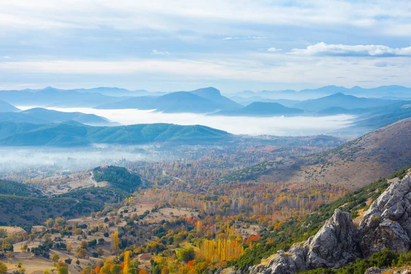 Montagnes Taureau Images Automne Brumeuses — Photo