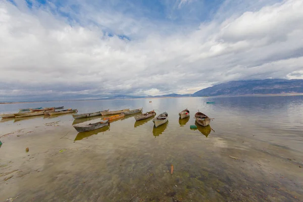 Denizli Vissersboten Aan Het Meer Iskli — Stockfoto