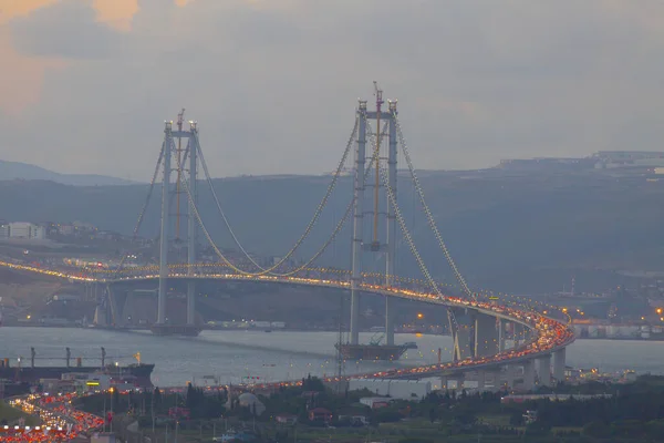 Ponte Osman Gazi Ponte Baía Izmit Izmit Kocaeli Turquia — Fotografia de Stock