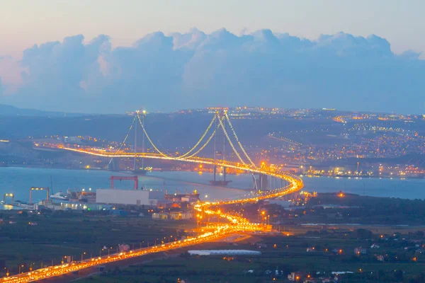 Γέφυρα Osman Gazi Γέφυρα Izmit Bay Ιζμίτ Κοκαέλι Τουρκία — Φωτογραφία Αρχείου